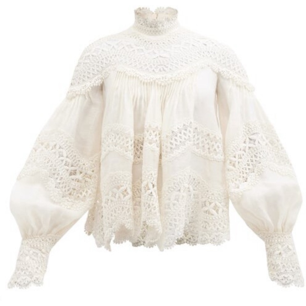 ZIMMERMANN Macrame Blouse size AU0 (US-XS) stunning! Pre-owned.